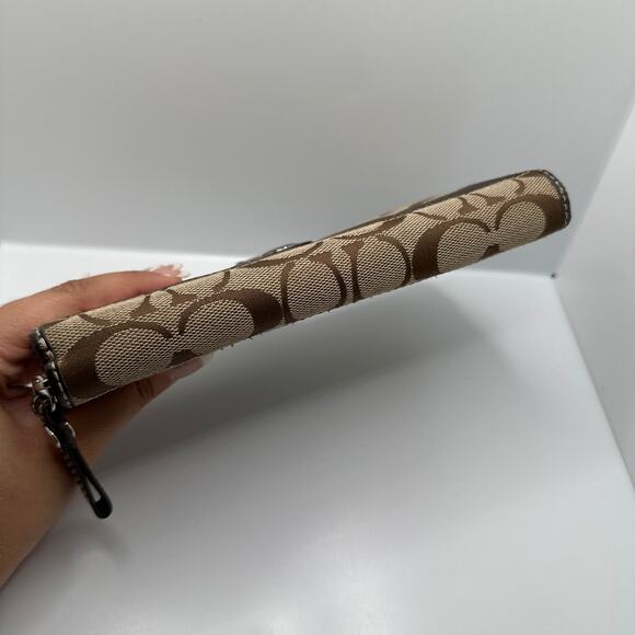 COACH Brown Signature Canvas Wallet - Picture 3 of 11